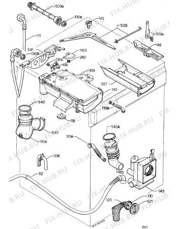 Взрыв-схема стиральной машины Zanussi ZFS71.42 - Схема узла Hydraulic System 272